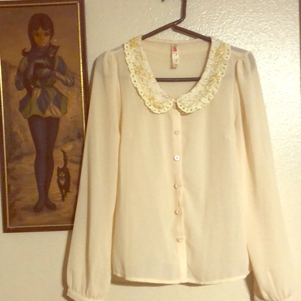 ModCloth Peter pan collar top M